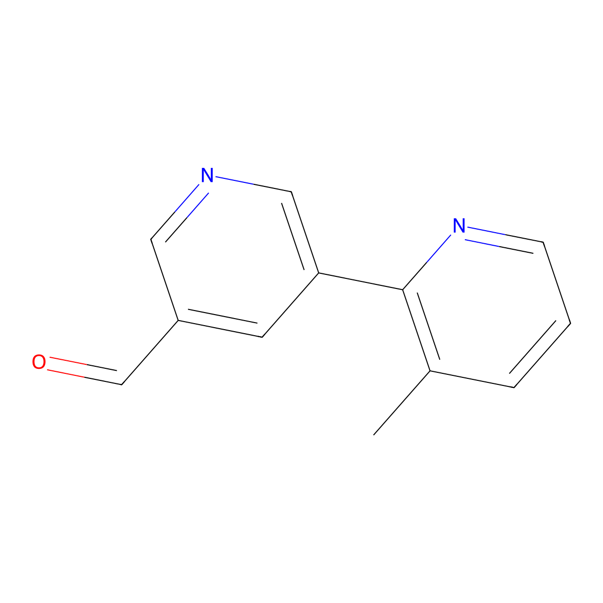 3-Methyl-[2,3'-bipyridine]-5'-carbaldehyde molecular structure, CAS 1346686-63-2