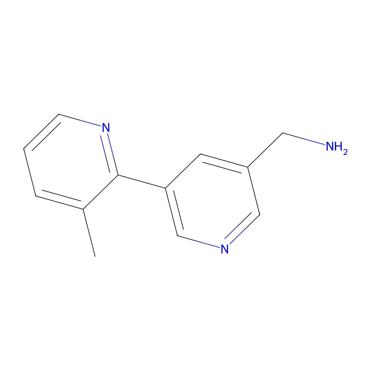 (3-Methyl-[2,3'-bipyridin]-5'-yl)methanamine molecular structure, CAS 1346686-64-3