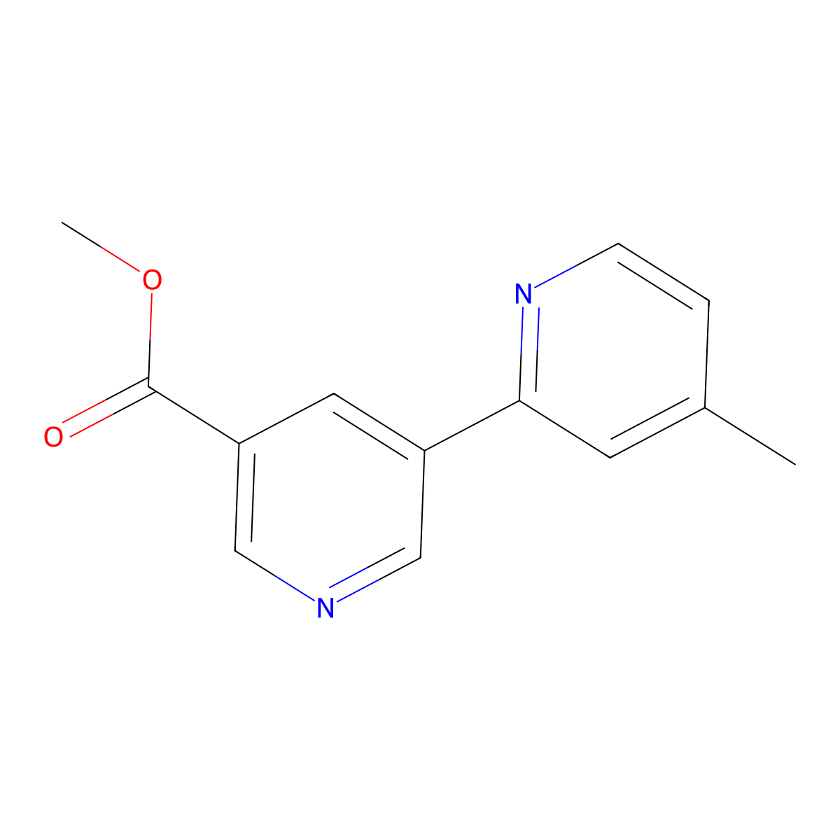 Methyl 4-methyl-[2,3'-bipyridine]-5'-carboxylate molecular structure, CAS 1346686-66-5
