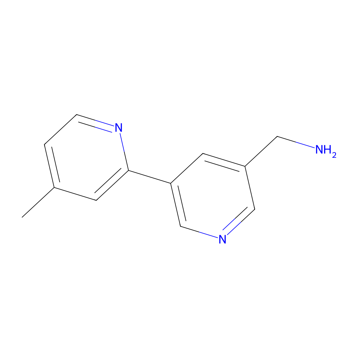 (4-Methyl-[2,3'-bipyridin]-5'-yl)methanamine molecular structure, CAS 1346686-71-2