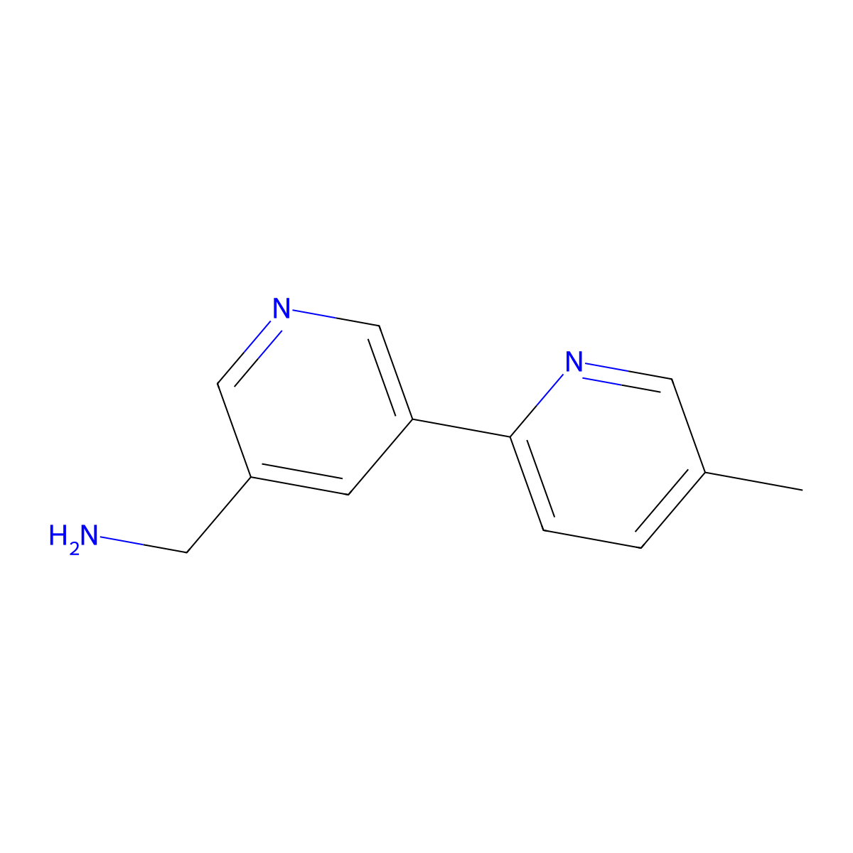 (5-Methyl-[2,3'-bipyridin]-5'-yl)methanamine molecular structure, CAS 1346686-78-9