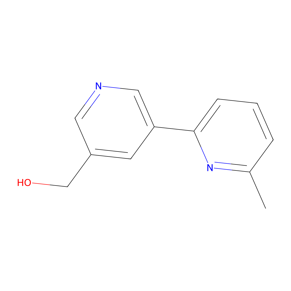 (6-Methyl-[2,3'-bipyridin]-5'-yl)methanol molecular structure, CAS 1346686-84-7