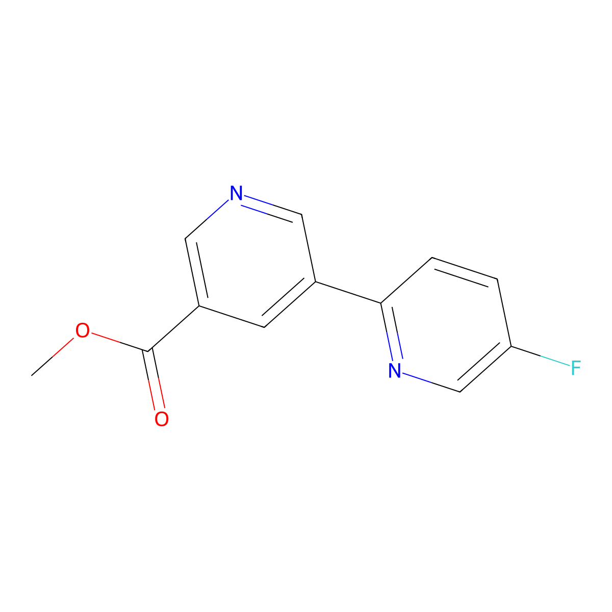 Methyl 5-fluoro-[2,3'-bipyridine]-5'-carboxylate molecular structure, CAS 1346686-88-1