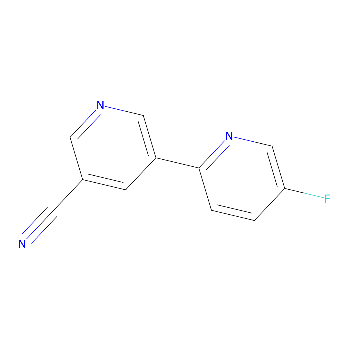 5-Fluoro-[2,3'-bipyridine]-5'-carbonitrile molecular structure, CAS 1346686-90-5