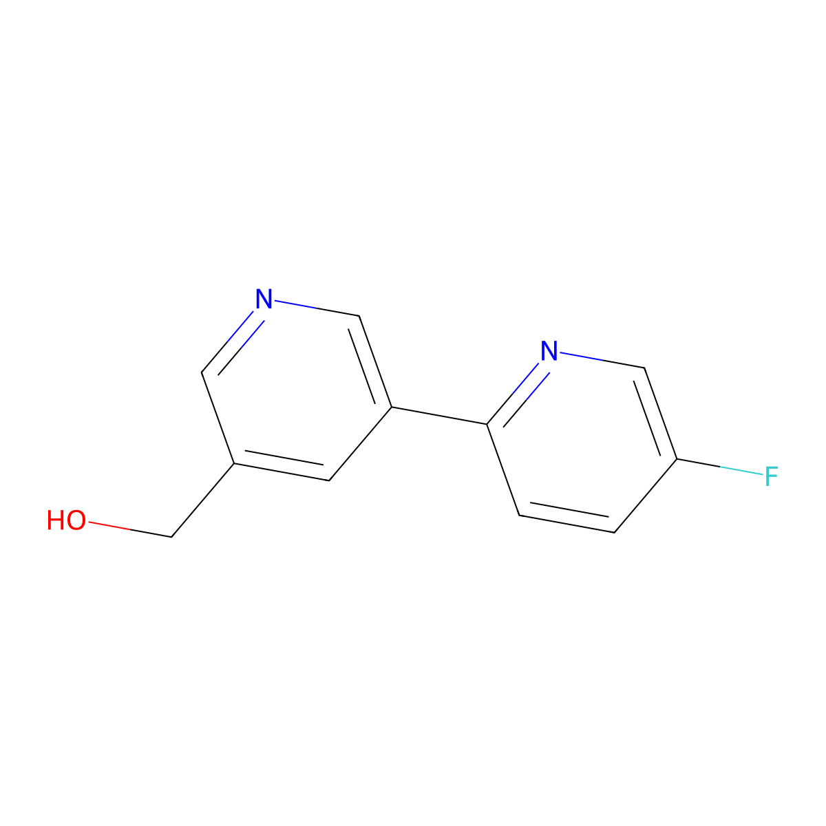 (5-Fluoro-[2,3'-bipyridin]-5'-yl)methanol molecular structure, CAS 1346686-91-6
