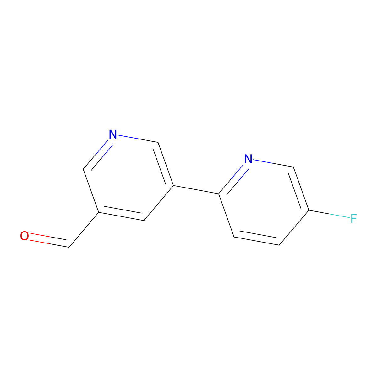 5-Fluoro-[2,3'-bipyridine]-5'-carbaldehyde molecular structure, CAS 1346686-92-7