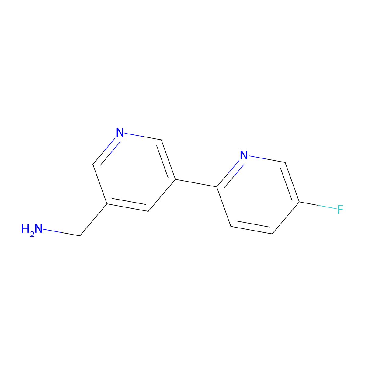 (5-Fluoro-[2,3'-bipyridin]-5'-yl)methanamine molecular structure, CAS 1346686-93-8