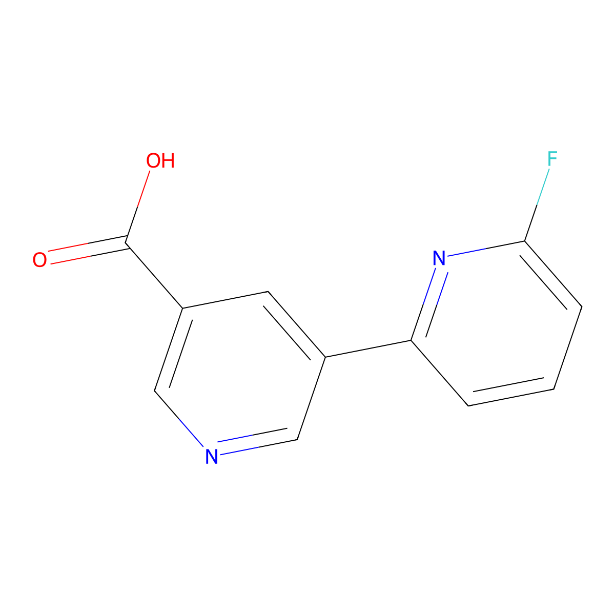 6-Fluoro-[2,3'-bipyridine]-5'-carboxylic acid molecular structure, CAS 1346686-94-9