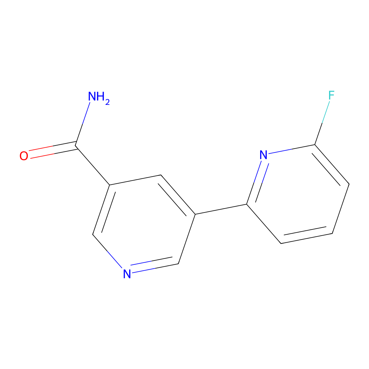 6-Fluoro-[2,3'-bipyridine]-5'-carboxamide molecular structure, CAS 1346686-96-1