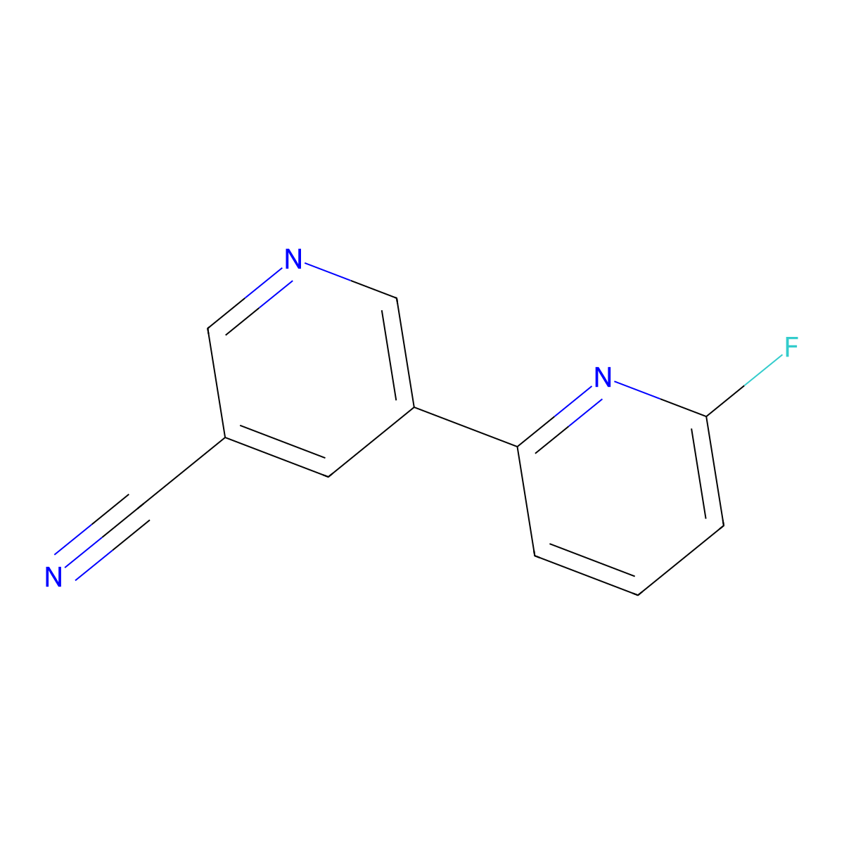 6-Fluoro-[2,3'-bipyridine]-5'-carbonitrile molecular structure, CAS 1346686-97-2