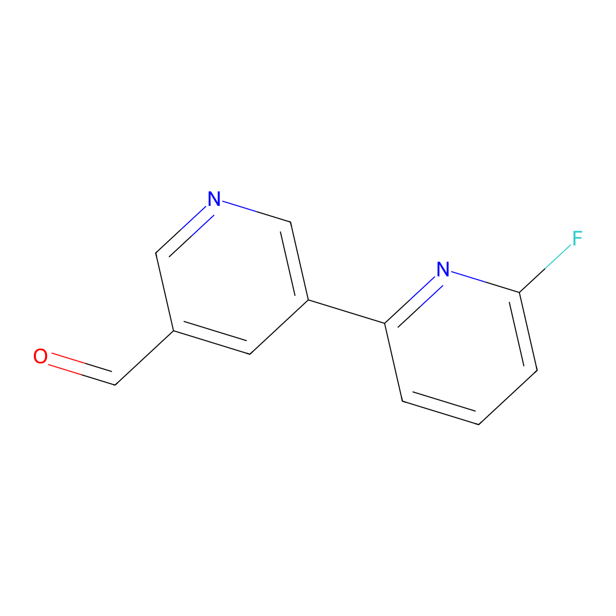 6-Fluoro-[2,3'-bipyridine]-5'-carbaldehyde molecular structure, CAS 1346686-99-4