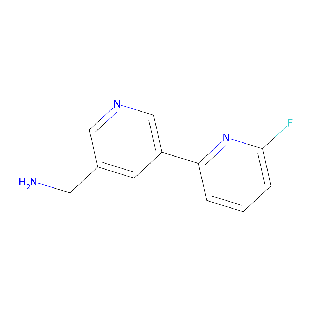 (6-Fluoro-[2,3'-bipyridin]-5'-yl)methanamine molecular structure, CAS 1346687-00-0