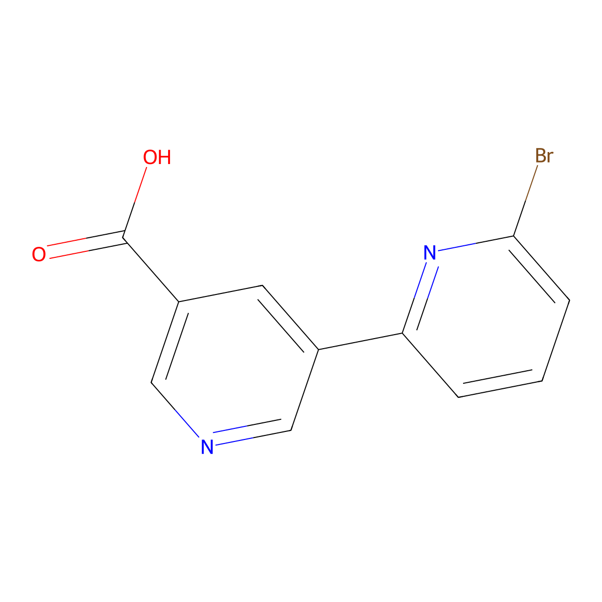 6-Bromo-[2,3'-bipyridine]-5'-carboxylic acid molecular structure, CAS 1346687-01-1