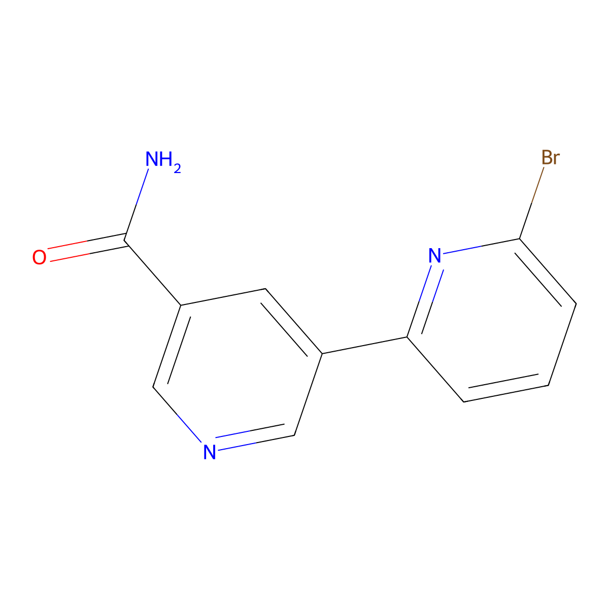 6-Bromo-[2,3'-bipyridine]-5'-carboxamide molecular structure, CAS 1346687-05-5