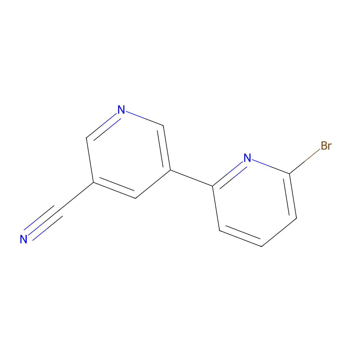 6-Bromo-[2,3'-bipyridine]-5'-carbonitrile molecular structure, CAS 1346687-06-6