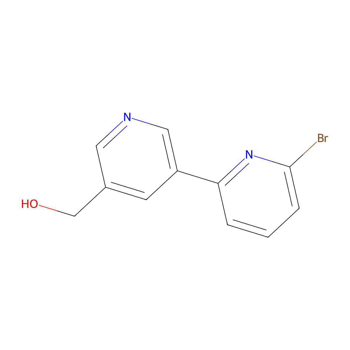 (6-Bromo-[2,3'-bipyridin]-5'-yl)methanol molecular structure, CAS 1346687-07-7