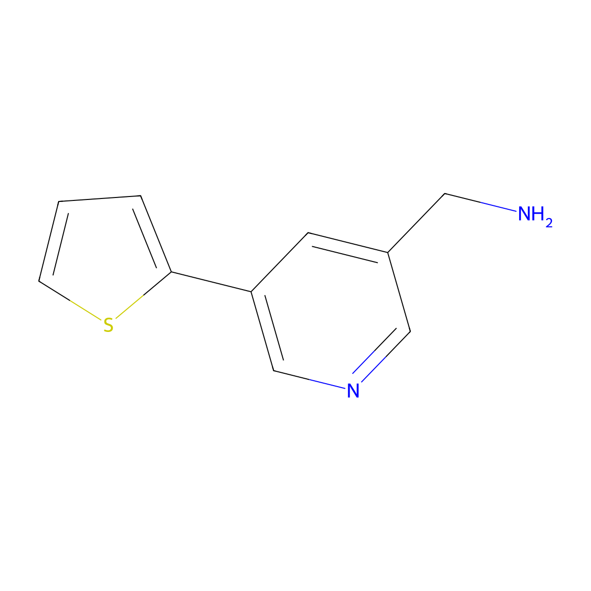 (5-(Thiophen-2-yl)pyridin-3-yl)methanamine molecular structure, CAS 1346687-11-3