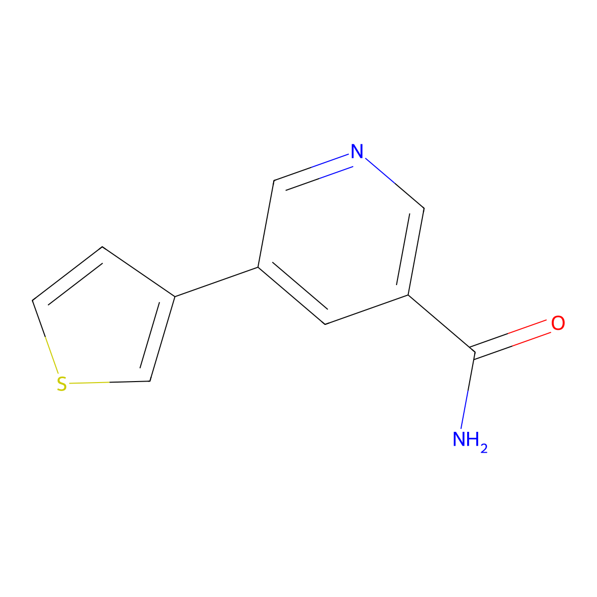 5-(Thiophen-3-yl)nicotinamide molecular structure, CAS 1346687-13-5