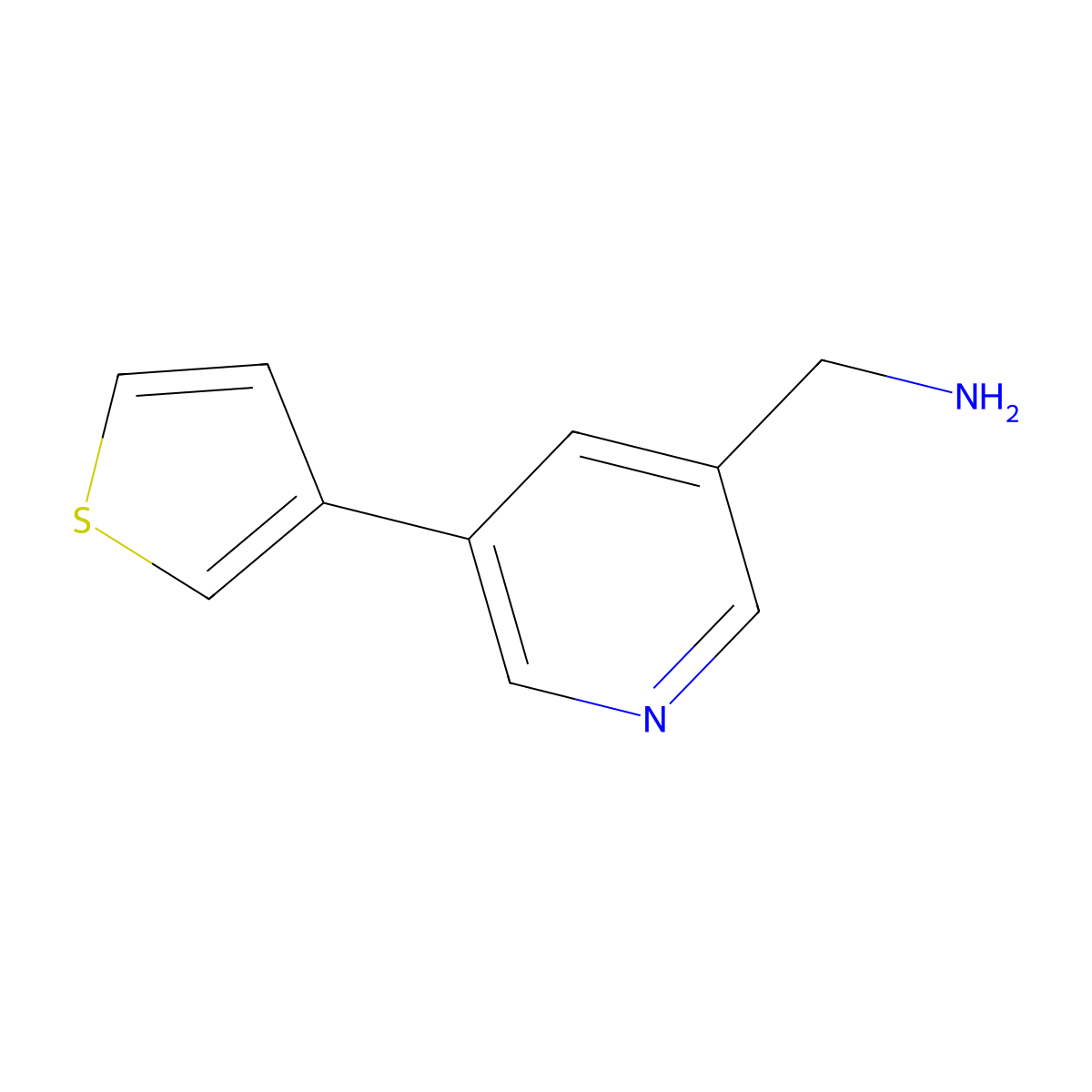 (5-(Thiophen-3-yl)pyridin-3-yl)methanamine molecular structure, CAS 1346687-15-7