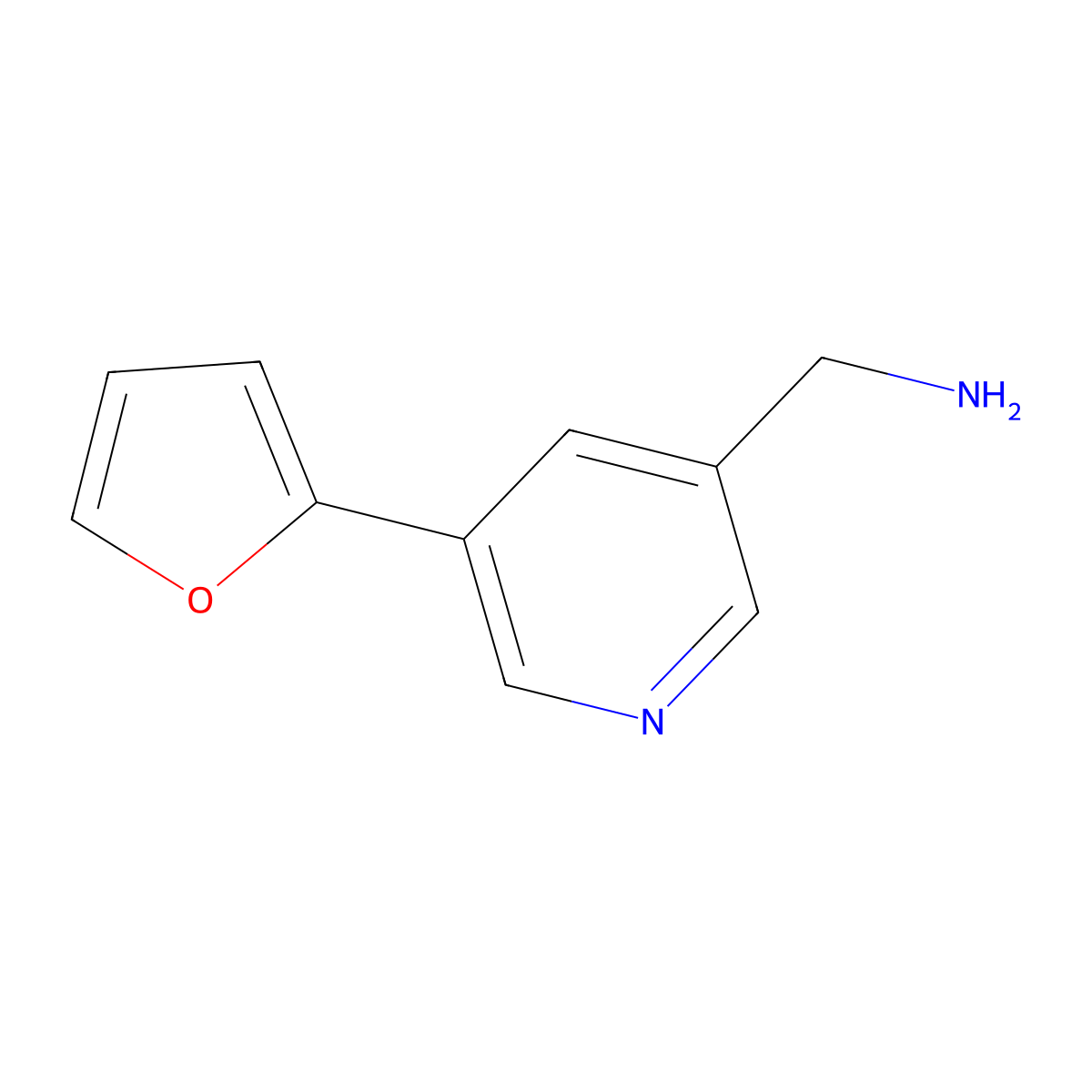 (5-(Furan-2-yl)pyridin-3-yl)methanamine molecular structure, CAS 1346687-17-9