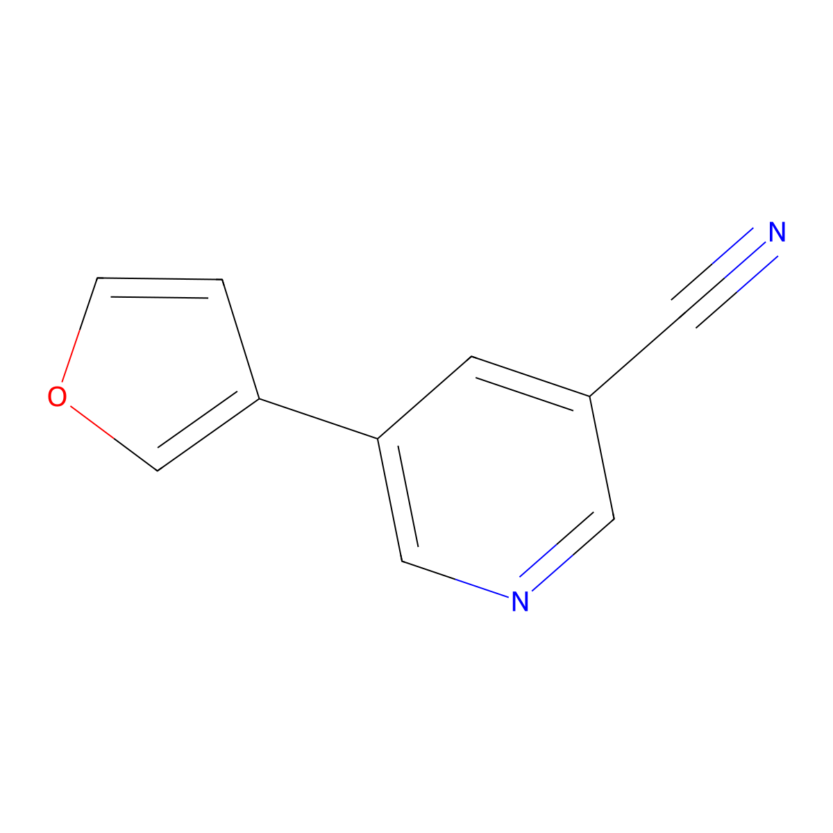 5-(Furan-3-yl)nicotinonitrile molecular structure, CAS 1346687-19-1