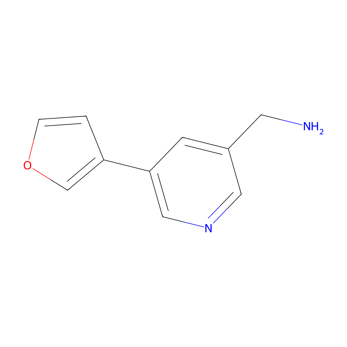 (5-(Furan-3-yl)pyridin-3-yl)methanamine molecular structure, CAS 1346687-22-6
