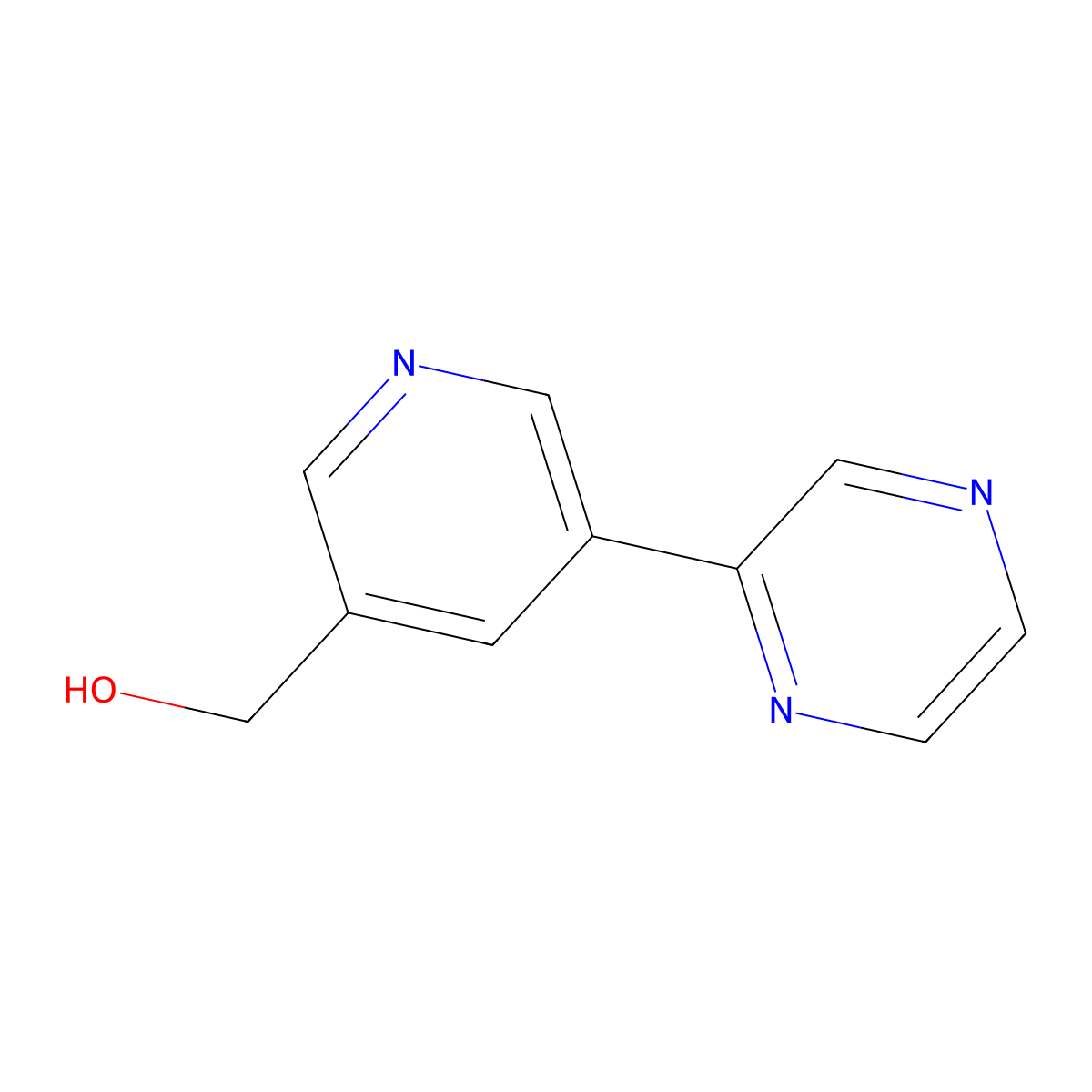 (5-(Pyrazin-2-yl)pyridin-3-yl)methanol molecular structure, CAS 1346687-26-0