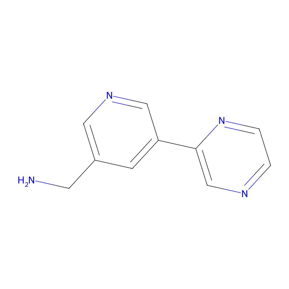 (5-(Pyrazin-2-yl)pyridin-3-yl)methanamine molecular structure, CAS 1346687-28-2