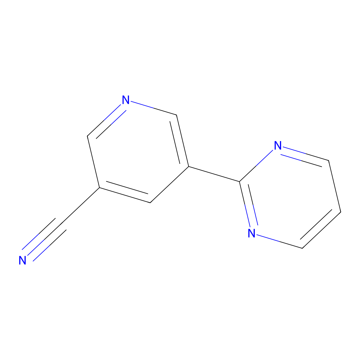 5-(Pyrimidin-2-yl)nicotinonitrile molecular structure, CAS 1346687-29-3