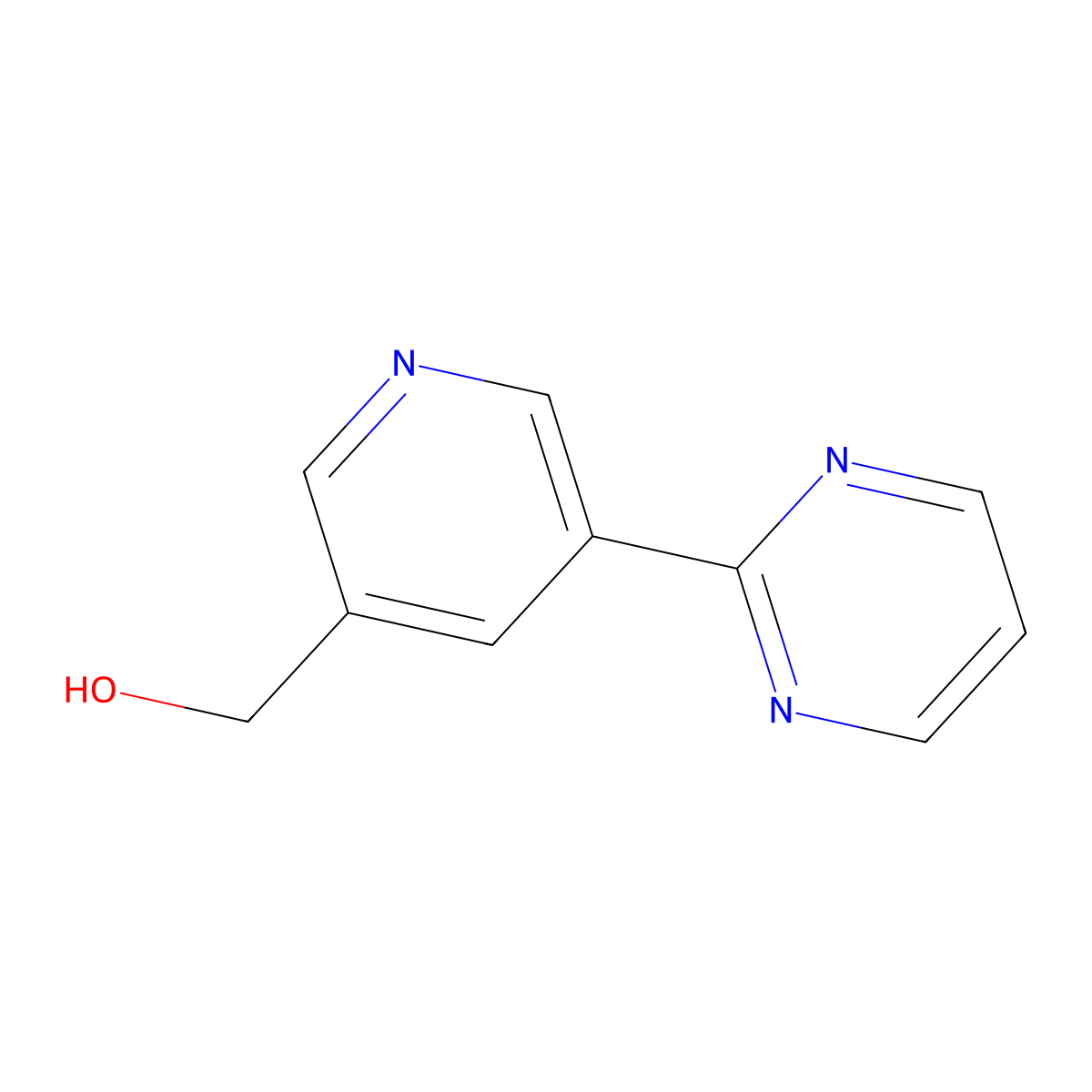 (5-(Pyrimidin-2-yl)pyridin-3-yl)methanol molecular structure, CAS 1346687-30-6