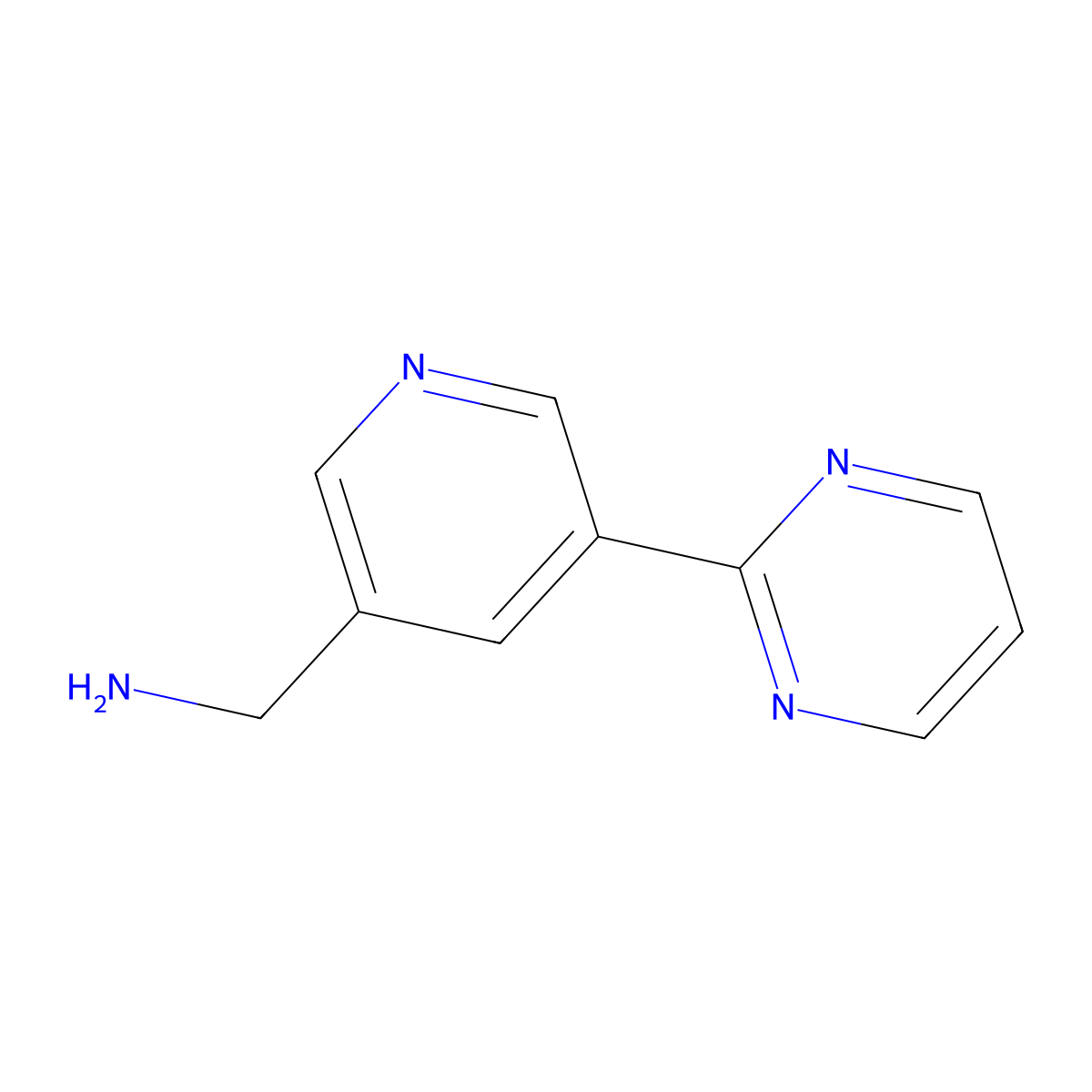 (5-(Pyrimidin-2-yl)pyridin-3-yl)methanamine molecular structure, CAS 1346687-32-8