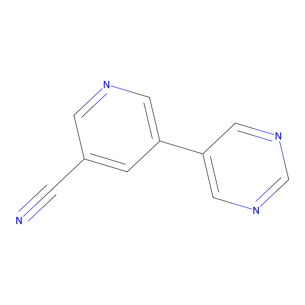 5-(Pyrimidin-5-yl)nicotinonitrile molecular structure, CAS 1346687-34-0
