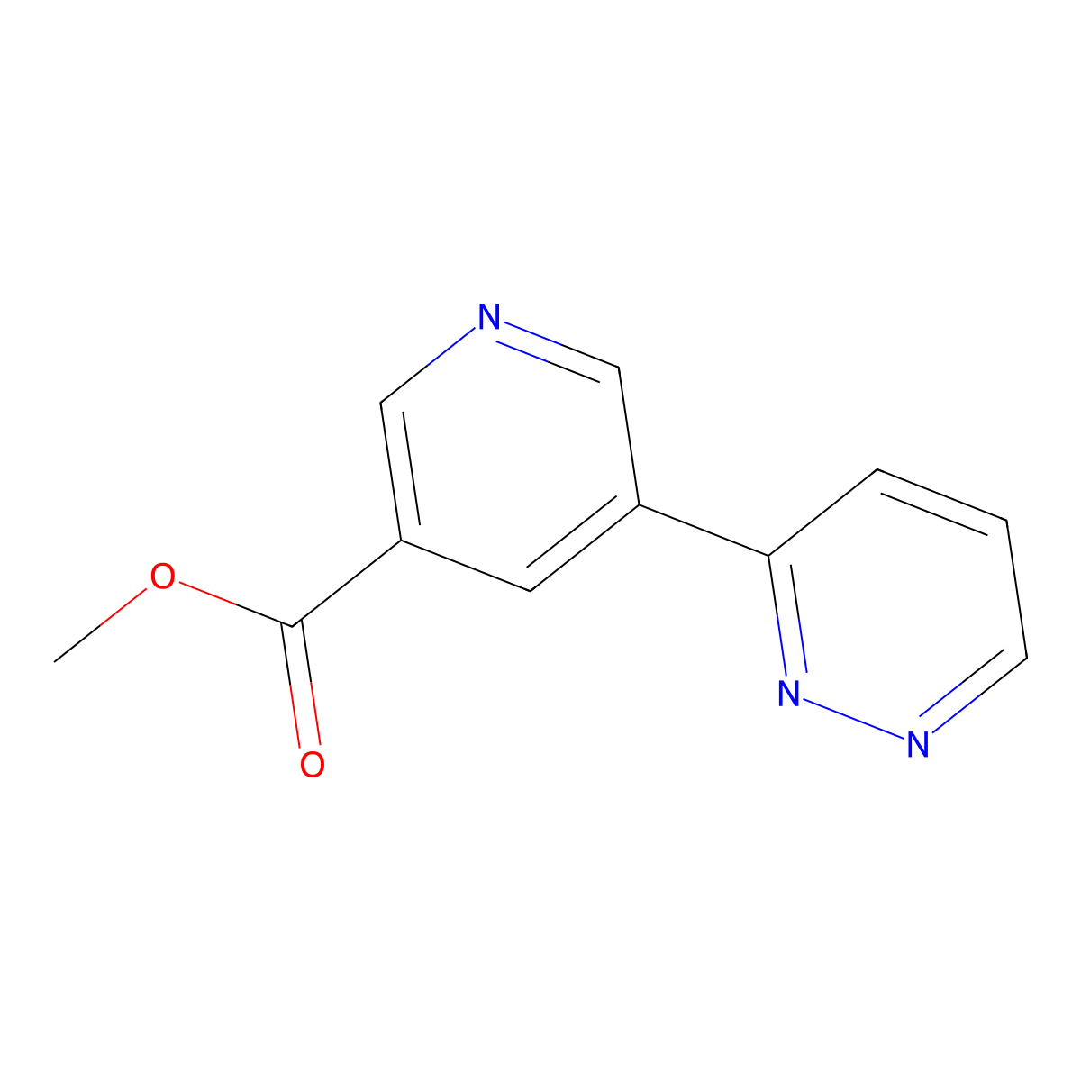 Methyl 5-(pyridazin-3-yl)nicotinate molecular structure, CAS 1346687-38-4