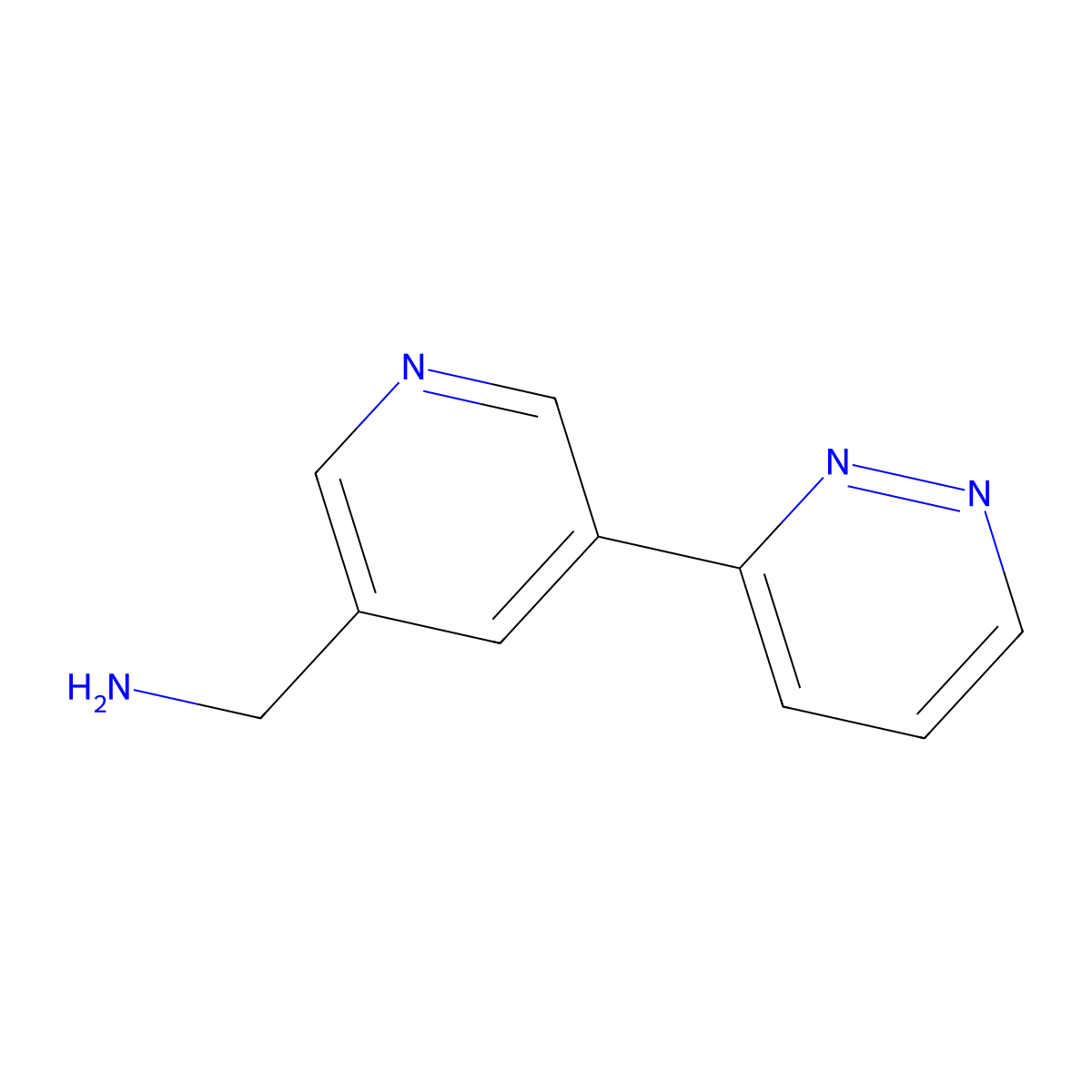 (5-(Pyridazin-3-yl)pyridin-3-yl)methanamine molecular structure, CAS 1346687-44-2