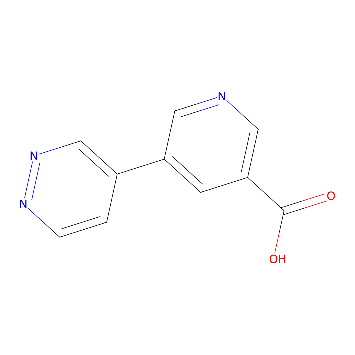 5-(Pyridazin-4-yl)nicotinic acid molecular structure, CAS 1346687-45-3