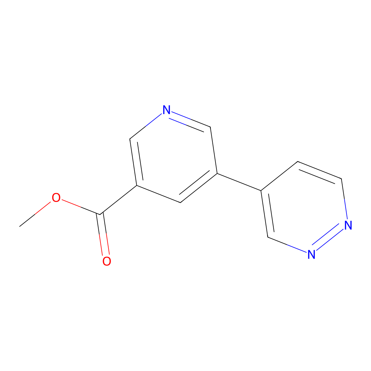 Methyl 5-(pyridazin-4-yl)nicotinate molecular structure, CAS 1346687-46-4