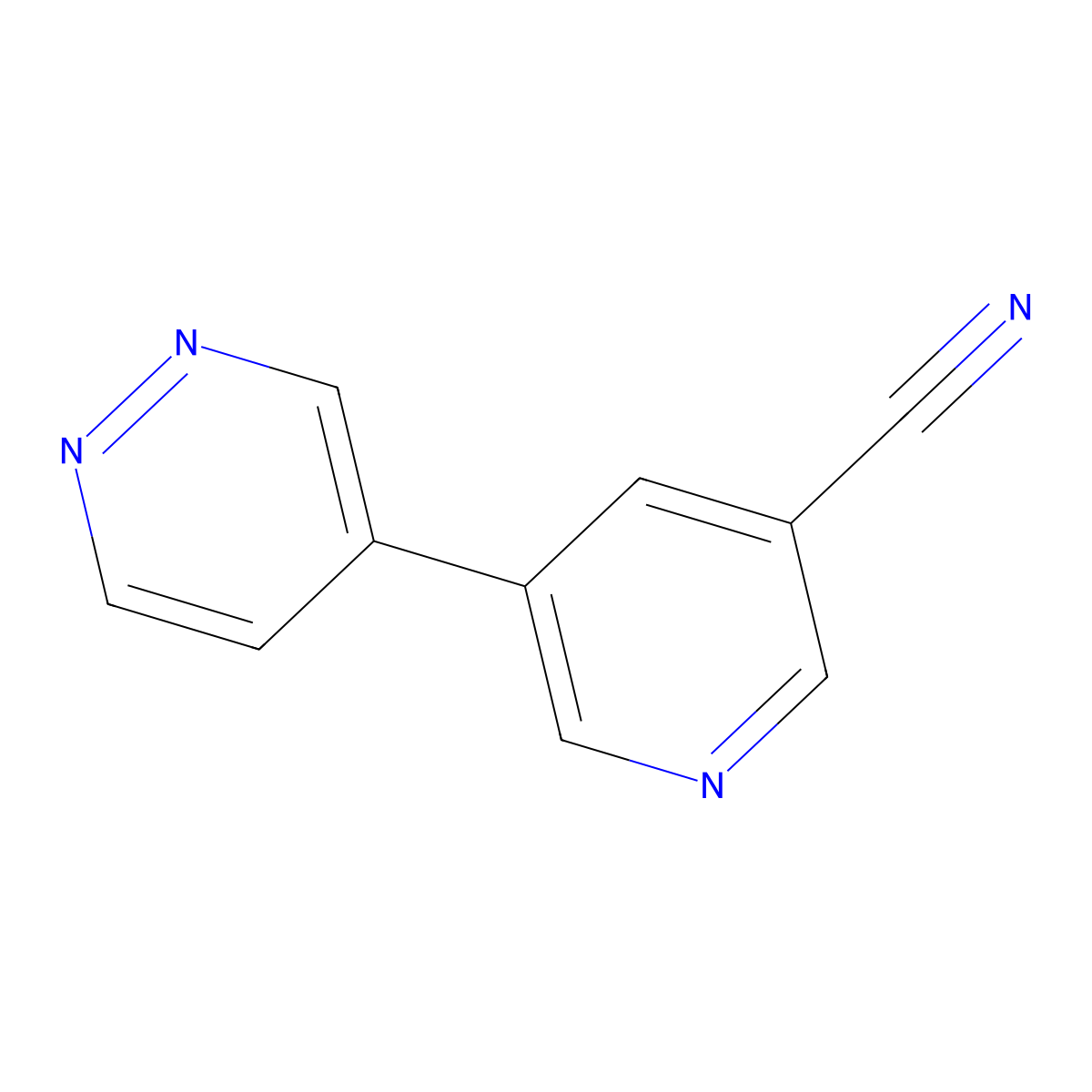5-(Pyridazin-4-yl)nicotinonitrile molecular structure, CAS 1346687-48-6