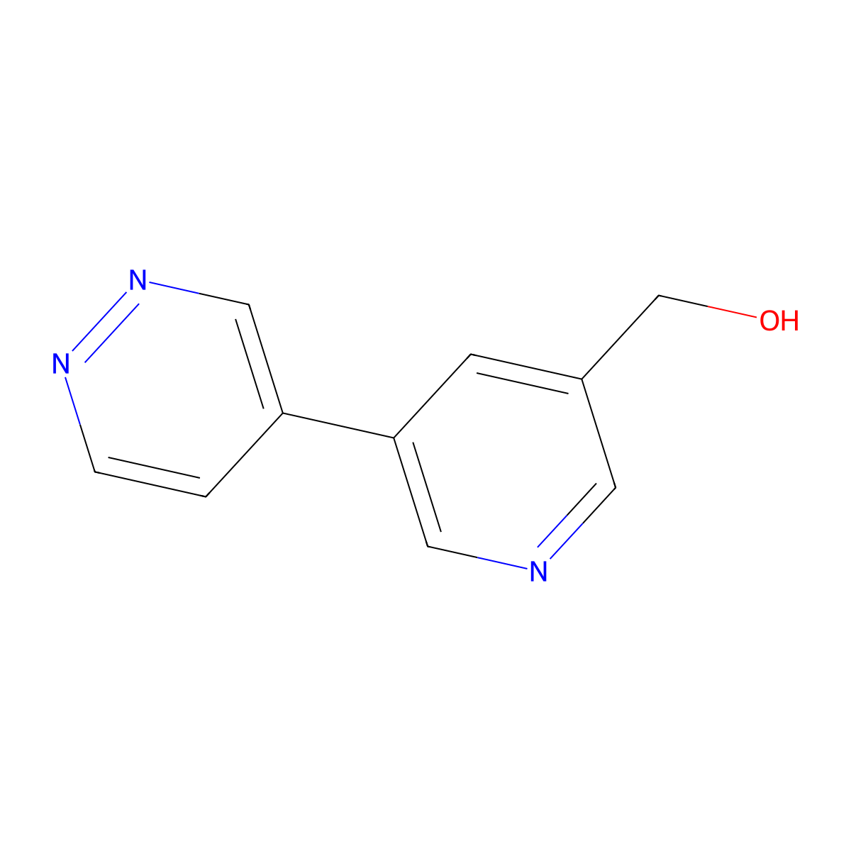 (5-(Pyridazin-4-yl)pyridin-3-yl)methanol molecular structure, CAS 1346687-49-7