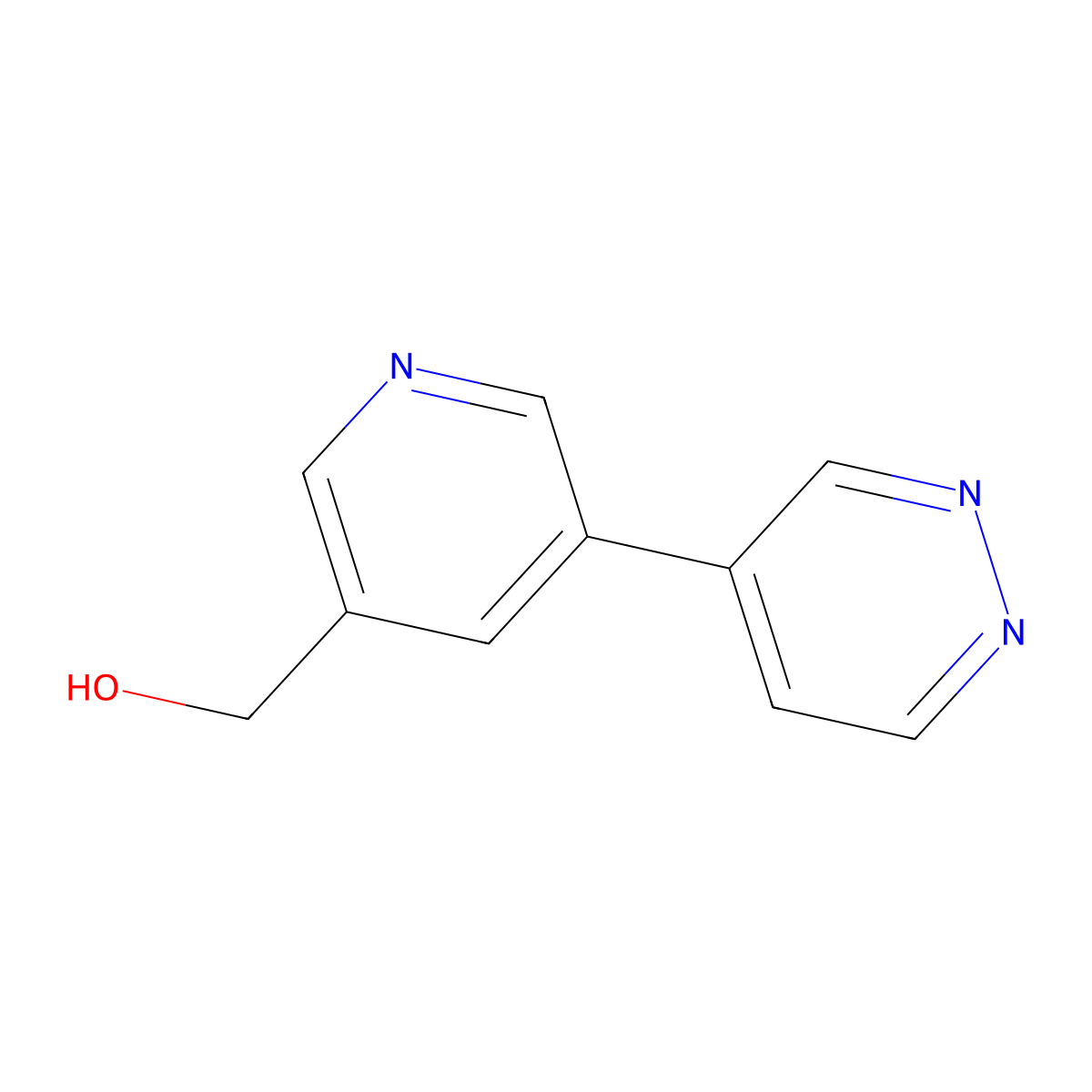(5-(Pyridazin-4-yl)pyridin-3-yl)methanol molecular structure, CAS 1346687-49-7
