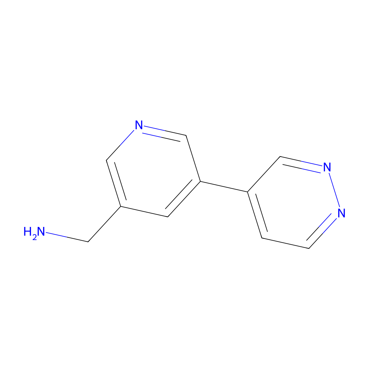 (5-(Pyridazin-4-yl)pyridin-3-yl)methanamine molecular structure, CAS 1346687-51-1