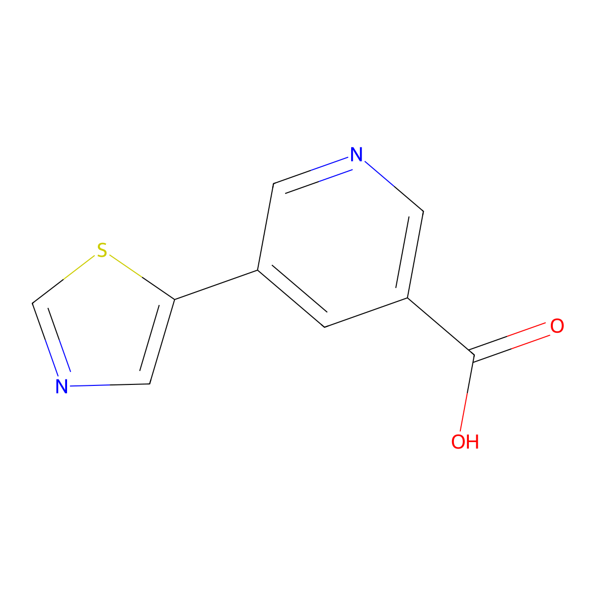 5-(Thiazol-5-yl)nicotinic acid molecular structure, CAS 1346687-52-2