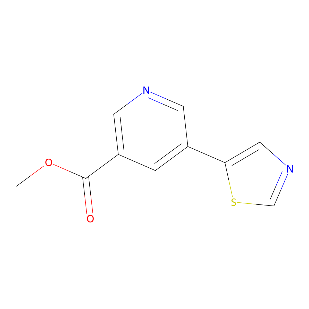 Methyl 5-(thiazol-5-yl)nicotinate molecular structure, CAS 1346687-53-3