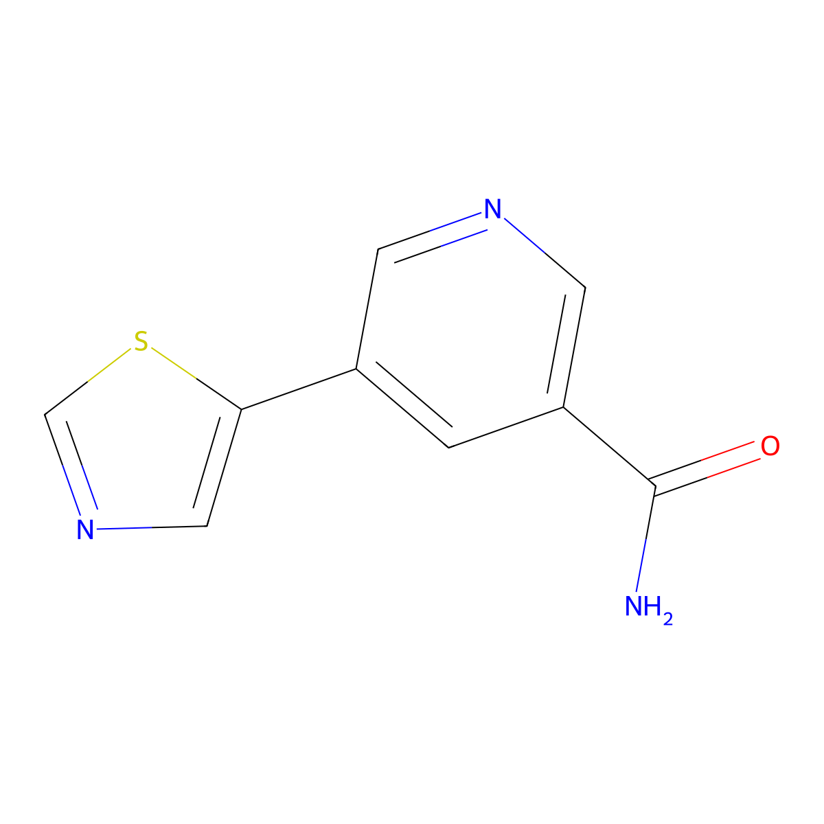 5-(Thiazol-5-yl)nicotinamide molecular structure, CAS 1346687-54-4