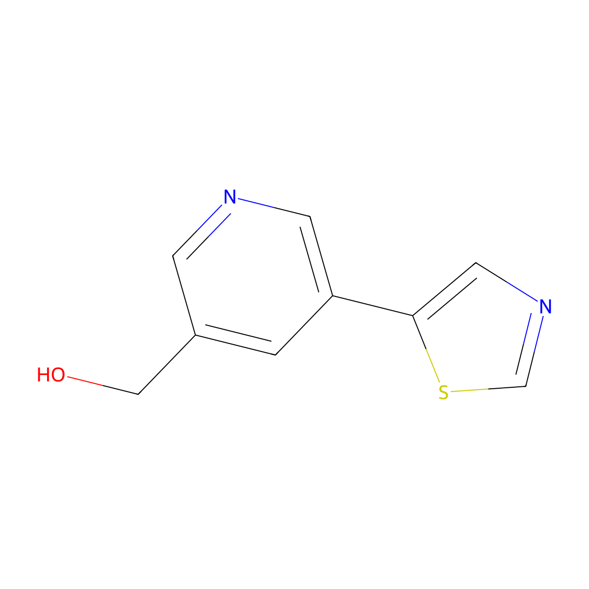 (5-(Thiazol-5-yl)pyridin-3-yl)methanol molecular structure, CAS 1346687-56-6
