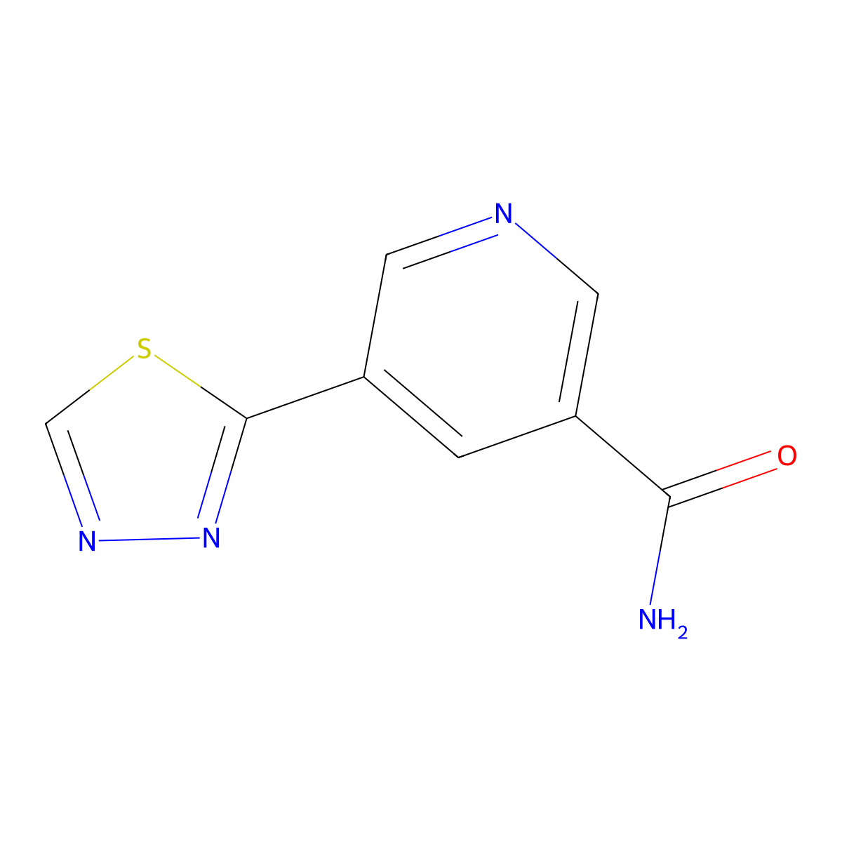 5-(1,3,4-Thiadiazol-2-yl)nicotinamide molecular structure, CAS 1346687-61-3