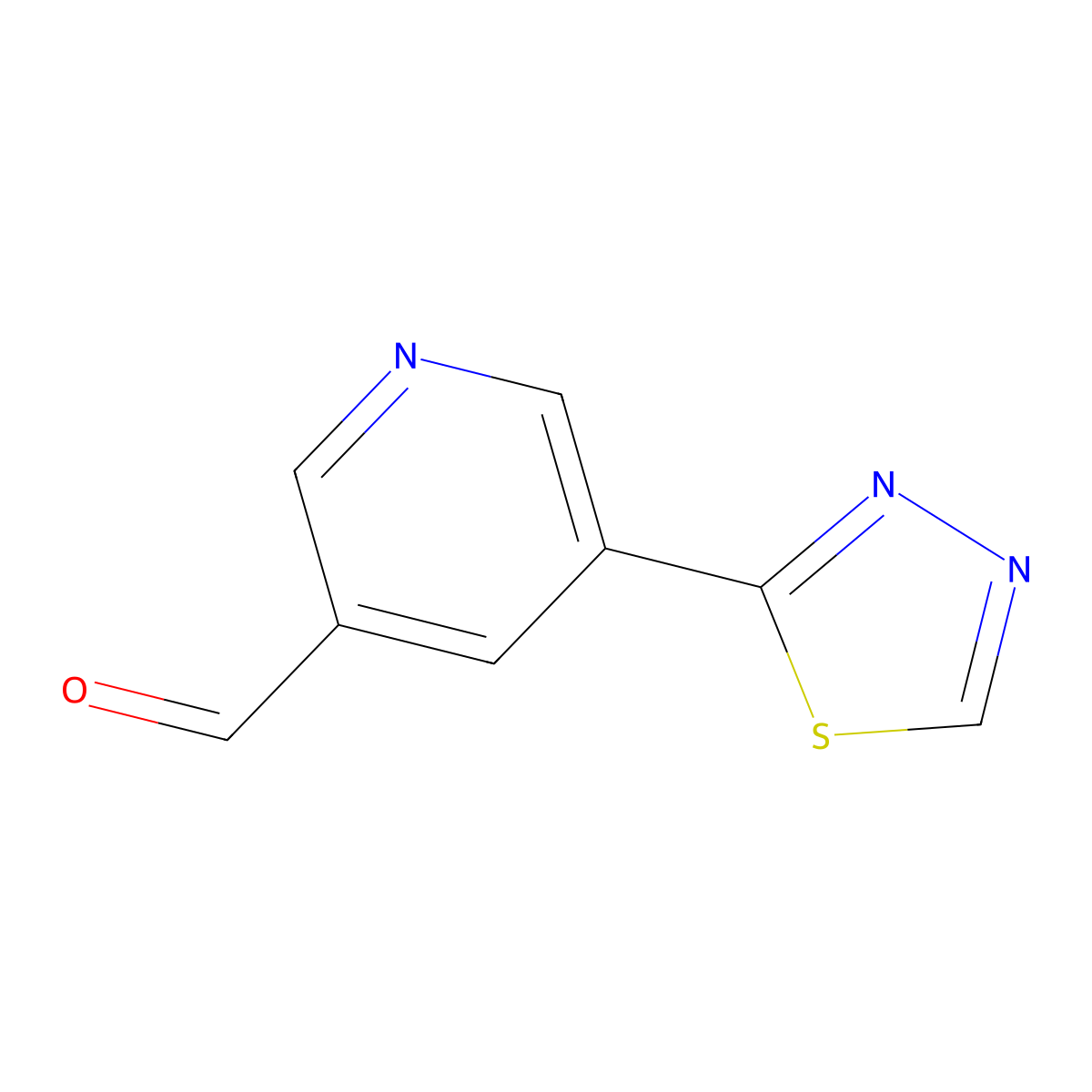 5-(1,3,4-Thiadiazol-2-yl)nicotinaldehyde molecular structure, CAS 1346687-64-6