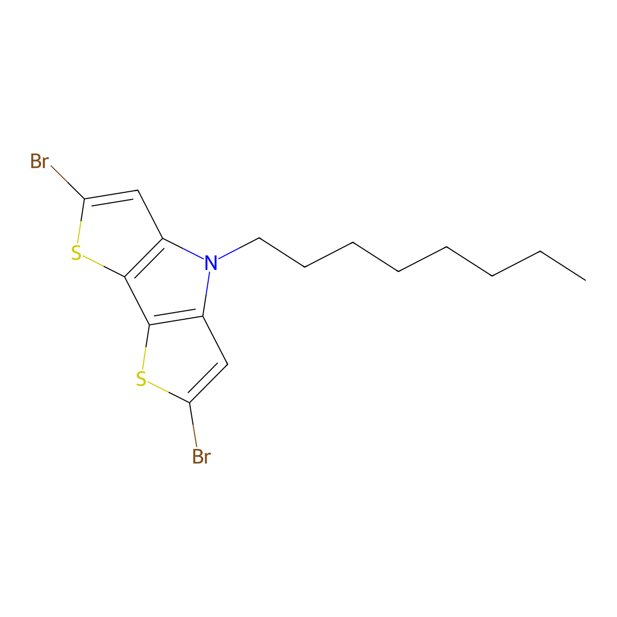 2,6-Dibromo-4-octyl-4H-dithieno[3,2-b:2',3'-d]pyrrole molecular structure, CAS 1346688-54-7