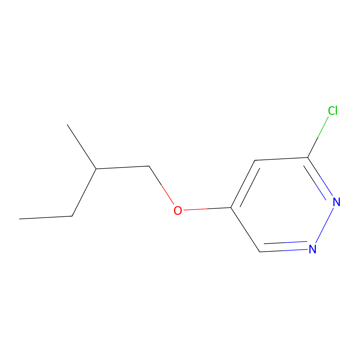 3-Chloro-5-(2-methylbutoxy)pyridazine molecular structure, CAS 1346691-20-0