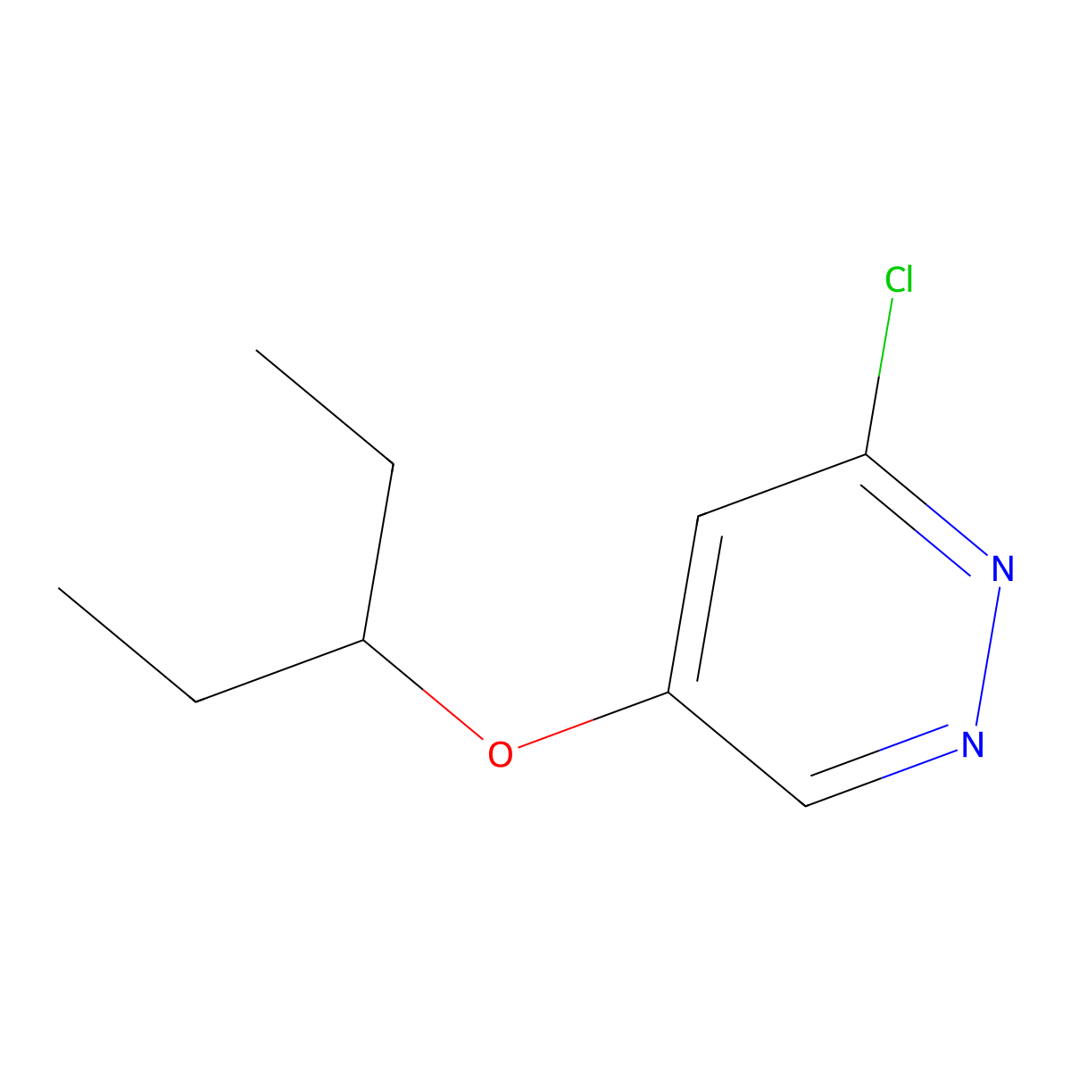 3-Chloro-5-(pentan-3-yloxy)pyridazine molecular structure, CAS 1346691-23-3