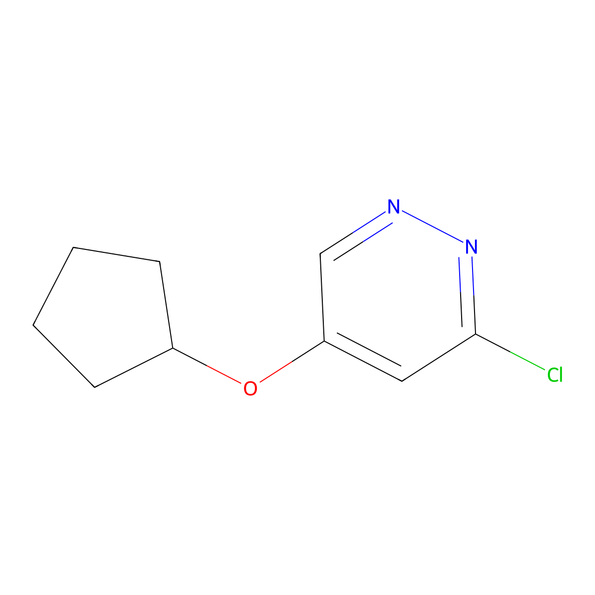 3-Chloro-5-(cyclopentyloxy)pyridazine molecular structure, CAS 1346691-26-6